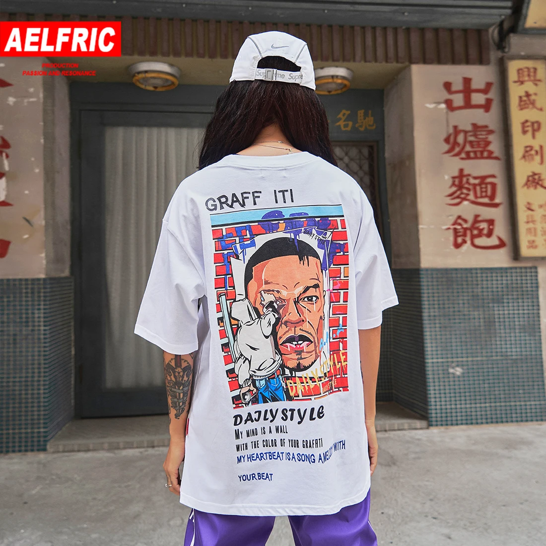 Женская футболка с принтом граффити Aelfric хлопковая Футболка в стиле хип-хоп