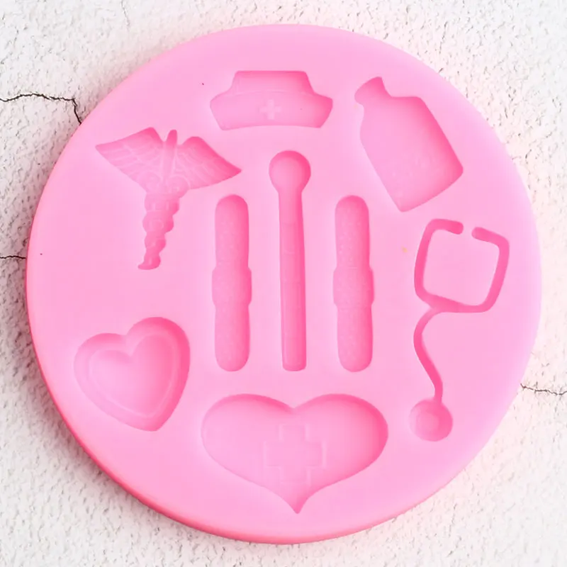 Силиконовая форма для медсестер шапки бутылки сердца лекарства конфеты шоколад