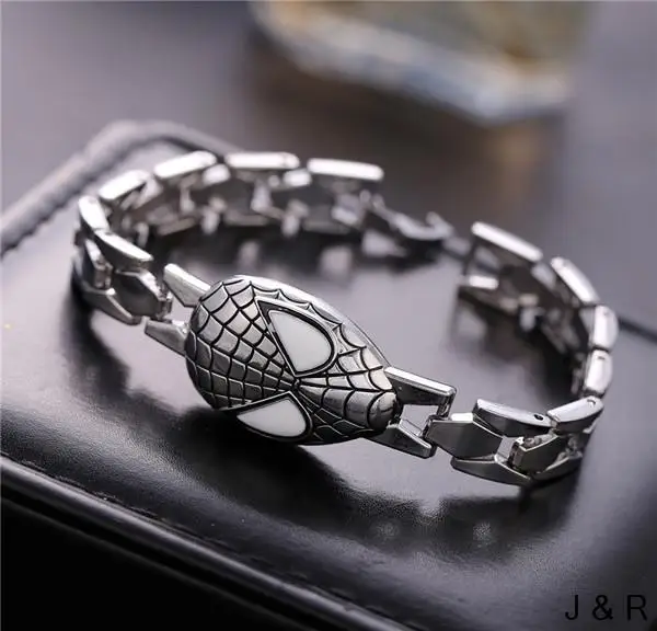 J Store Человек-паук Маска браслеты из металлического сплава браслеты фильм Веном супергерой Spidermen паук фигура браслет мужские ювелирные изделия