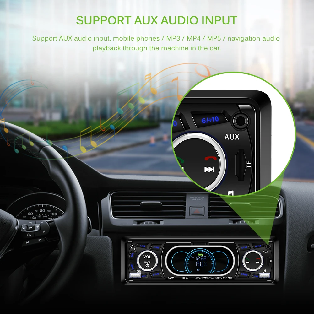 Onever Bluetooth автомобильный mp3-плеер 1-Din автомобильный стерео аудиомодулятор ЖК-дисплей Поддержка громкой связи звонки с пультом дистанционного управления