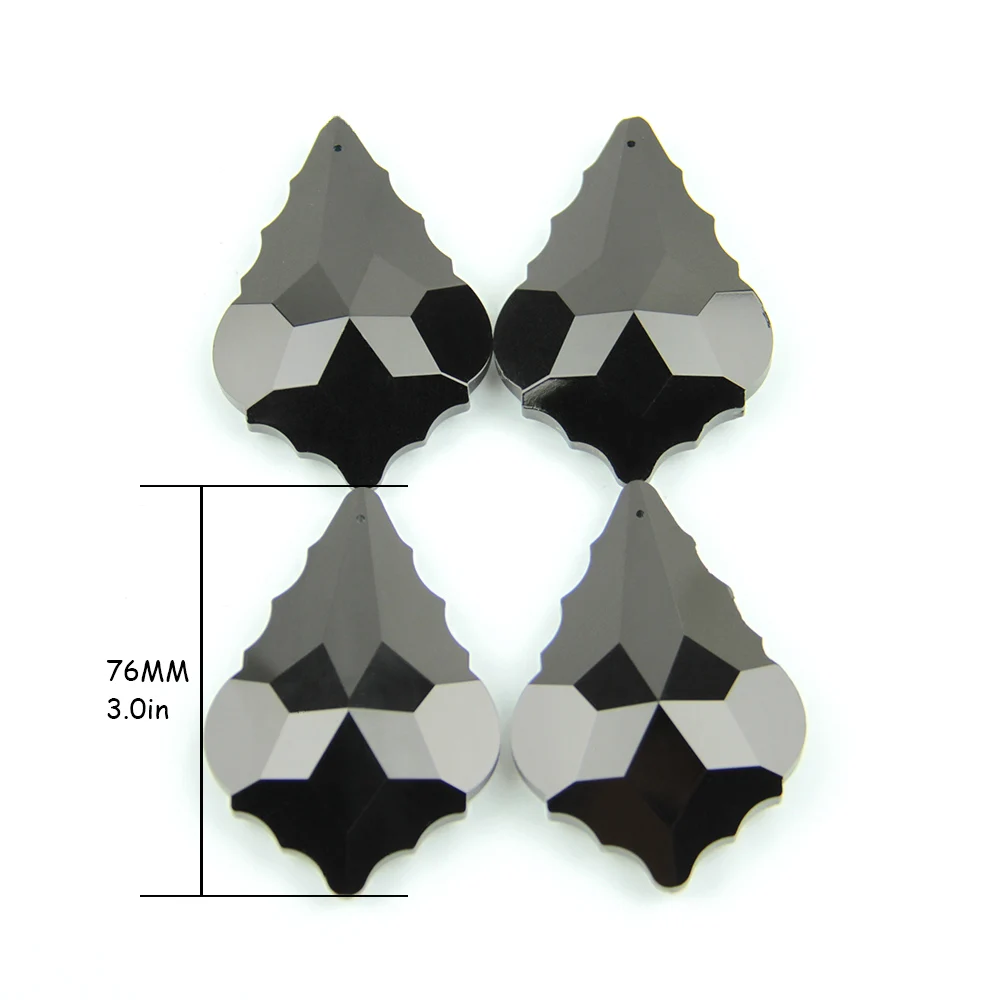 

10pcs/Lot, 76MM Black Color,Crystal Maple Leaf Crystal Pendant Drop Trimmings, Crystal Chandelier PRISMS ,FREE SHIPPING