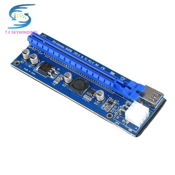 PCI E Express 1X до 16X видеокарта расширитель для карты кабель адаптер 6 pin/4 PIN источник