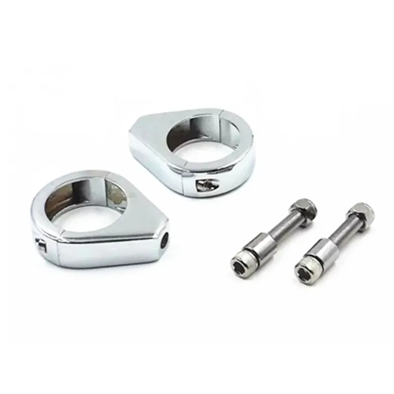 41mm silvery 39 мм 41 мм мотоциклетный светильник сигнала поворота кронштейн Держатель хром индикатор для Harley Davidsion для перемещения вилки зажимы - Цвет: 41mm silvery