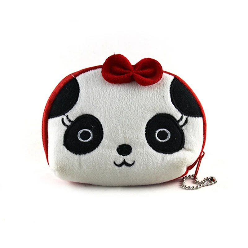 Kawaii милый бантик панда плюшевый 10 см Дамский кошелек для монет и Чехол Сумка
