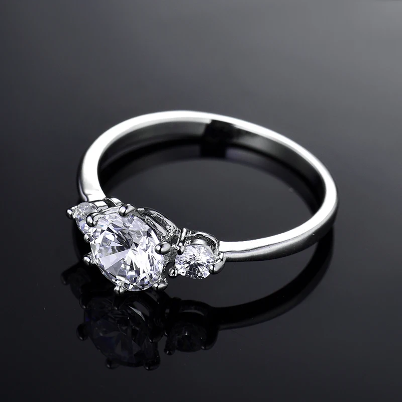 Женское кольцо с цветком GULICX белое средней длины фианитом R053|wedding rings for women|wedding