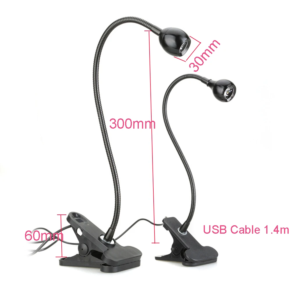 Регулируемая Гибкая настольная лампа USB в виде гусиной шеи для ухода за