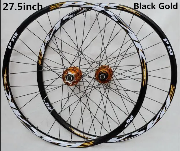 Pasak MTB горный велосипед передний 2 задний 4 герметичные подшипники колесо со ступицей колесные диски - Цвет: 27 5inch black gold