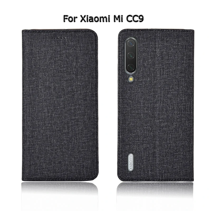 Чехол с откидной подставкой для телефона Xiaomi mi 9 mi 9/mi 9 Se cc9 cc9e, хлопковый льняной кожаный чехол для карт, чехол для телефона
