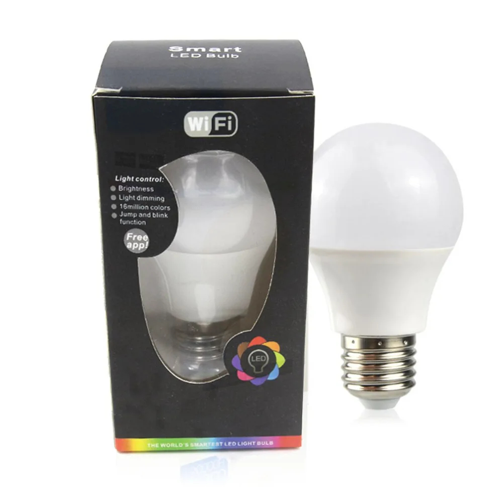 RGBW LED Light Bulb Wifi Remote Control Smart Lighting Lamp Color Change Dimmable for Android IOS Phone | Освещение
