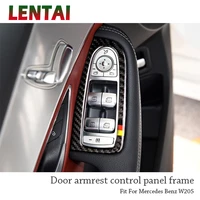 lentai auto car interior door armrest control panel styling window button frame stickers fit for mercedes benz w205 accessories