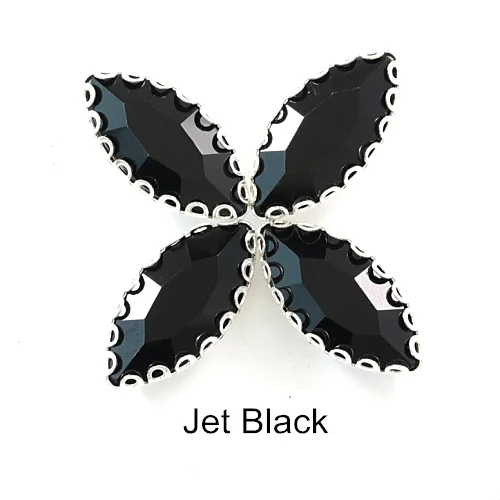 Jet Black 20 шт цветные стразы с конским глазом, с кружевным клешом, стразы с плоской задней стороной из хрустального стекла для Сделай Сам одежда аксессуары B1180 - Цвет: Jet Black