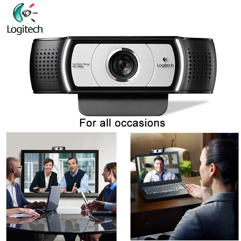 Веб-камера Logitech C930C с сертификацией Garle Zeiss Lens Certification, разрешением 1920*1080 HD и поддержкой цифрового зума 4Time для официальной проверки на ПК.