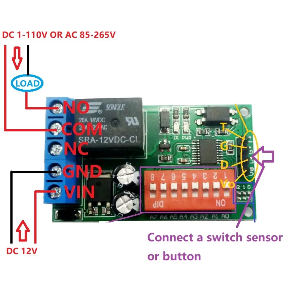 1ch DC 12 V Сенсор таймер задержки реле доска для RCWL-0516 HC-SR505 SW-420 MQ-2 светодиодный свет лампы бар двери гаража