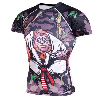 style E Бразильские футболки jiu jitsu Рашгард MMA Мужские дышащие футболки с коротким рукавом Bjj боксерские майки Муай Тай Фитнес Топ для кроссфита - Цвет: style E