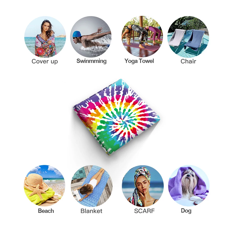 GNORRIS на заказ без песка микрофибра цветное прямоугольное пляжное полотенце