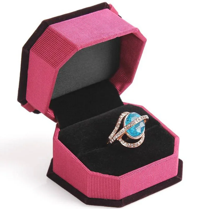 Quickdone 1Pcs Box Ring Storage Bowknot Earring Engagement Velvet Cardboard Display Case Wedding Valentine Day Gift HG0497 | Дом и сад