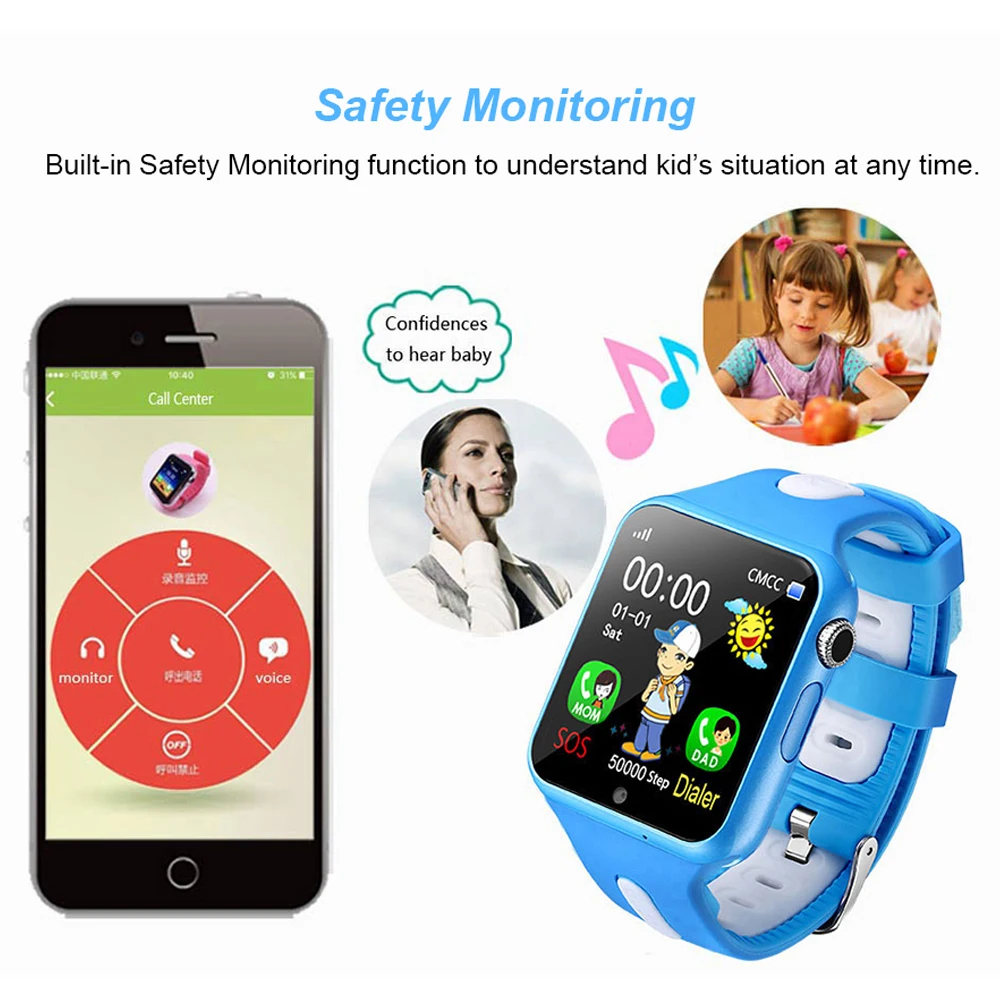 Детские умные часы детей V5K GPS местоположение спорт ребенок SmartWatch