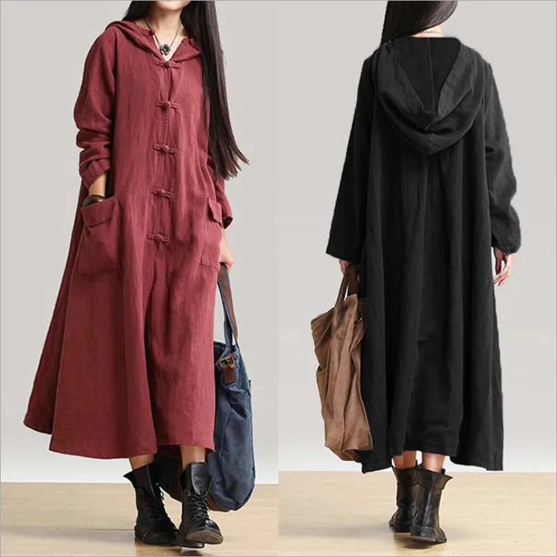 Длинный хлопковый плащ Miss bekeep/Свободный кардиган с капюшоном|trench coat cardigan|long trench