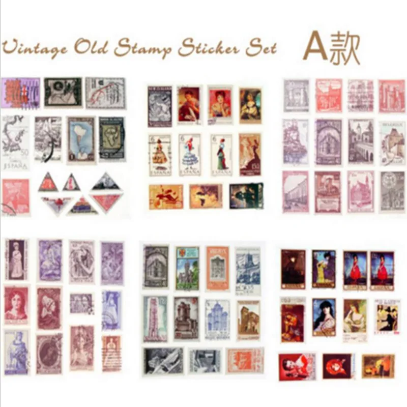 6 листов/сумка Винтаж ретро Европа Путешествия штамп наклейки Sticky Бумага для