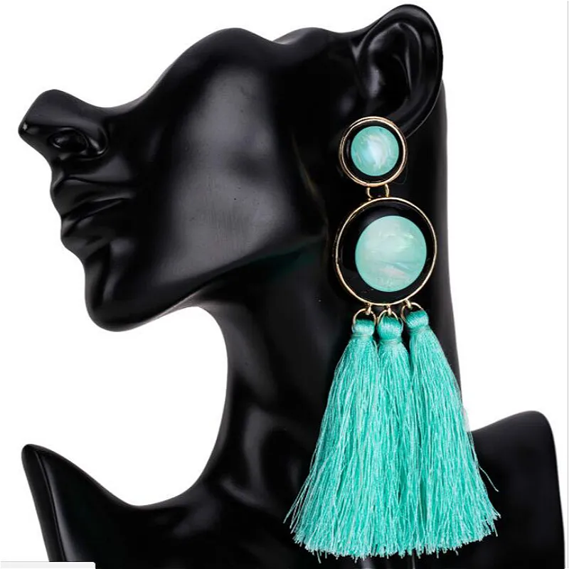 Богемная личность многоцветный кисточкой серьги темперамент 12 5 см длинные для