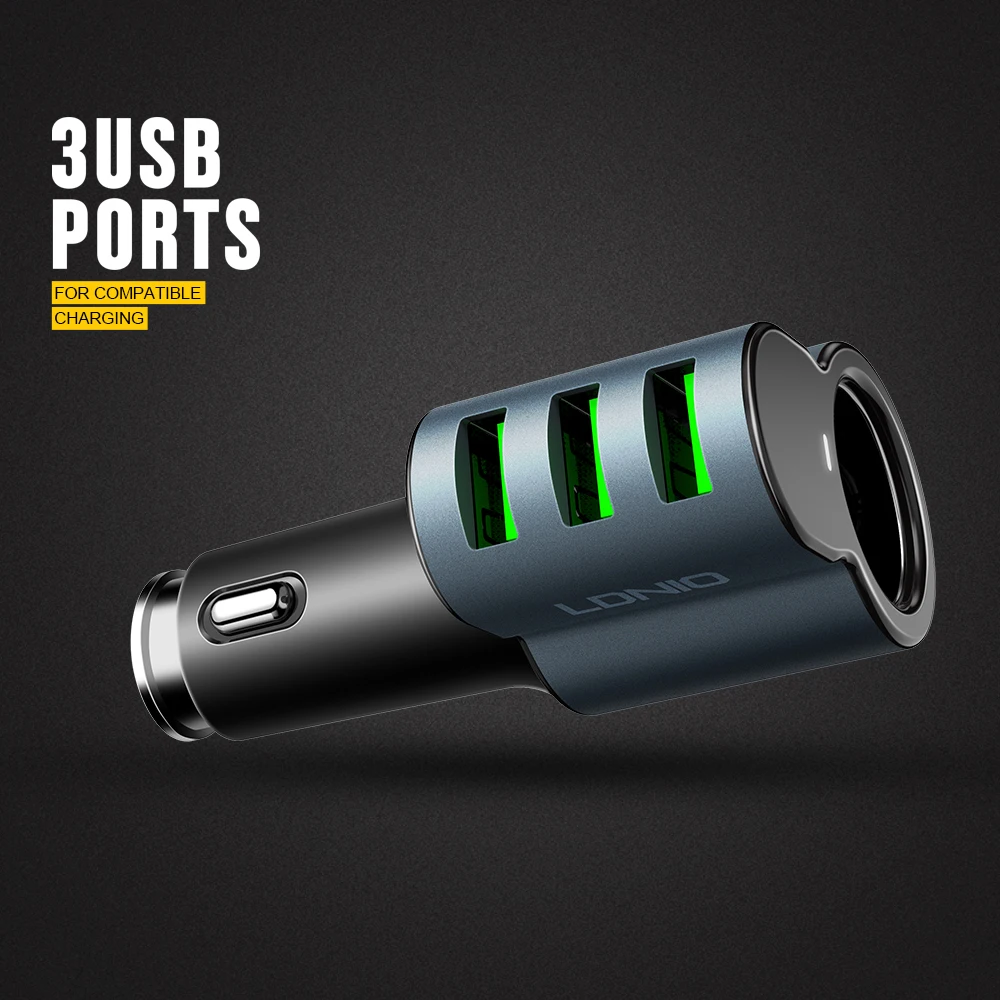 LDNIO cm11 Быстрый авто 3 usb порта автомобильное зарядное устройство адаптер для