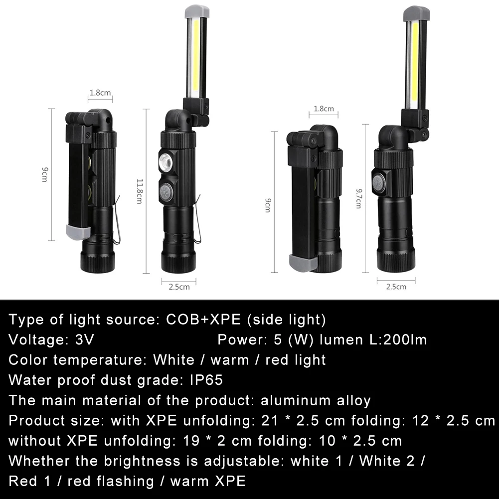 USB Перезаряжаемые COB светодиодный фонарик Портативный 5-режим рабочий свет Магнитный светодиодный налобный фонарь Открытый Кемпинг крючок лампы