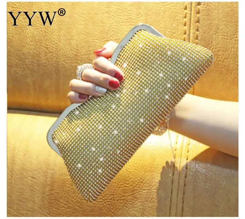 Женские вечерние клатчи стразы Мини Блестящие Серебристые Роскошные золотые