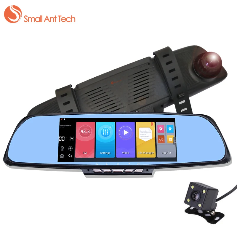Smallanttech FHD 1080 P автомобиля Зеркало заднего вида DVR Камера GPS видео Регистраторы