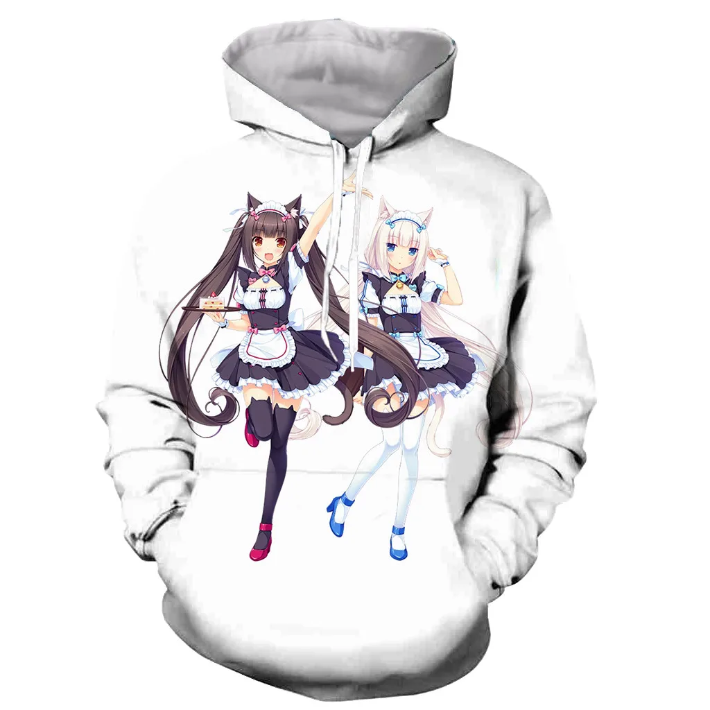 Аниме Nekopara Chocola ваниль 3D печатных мужчин и женщин толстовка модная графическая Толстовка Повседневная Уличная пуловер Толстовка