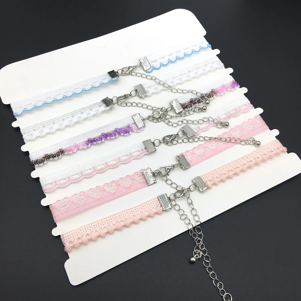 Женский кружевной набор ожерелий ожерелье в стиле стимпанк 6 шт./компл.|lace choker|fashion