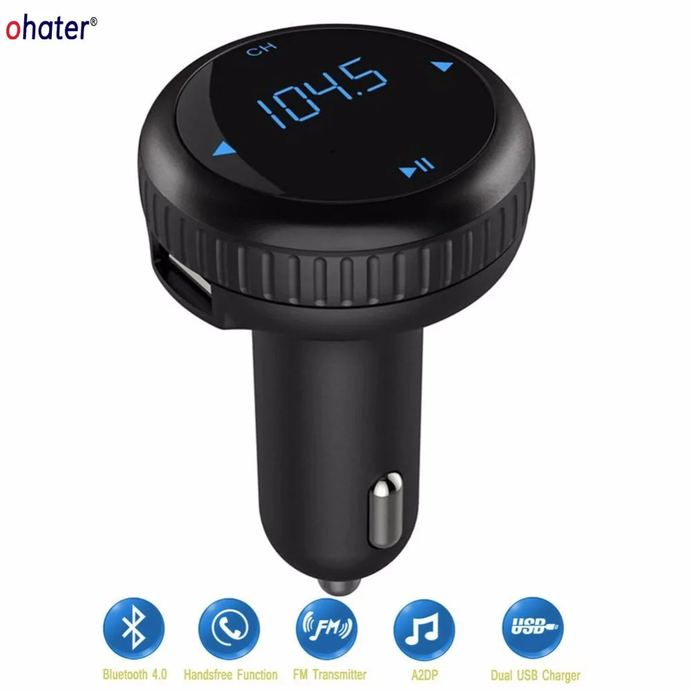Ohater Fm передатчик Bluetooth автомобильный беспроводной Handsfree Mp3 модулятор USB зарядное