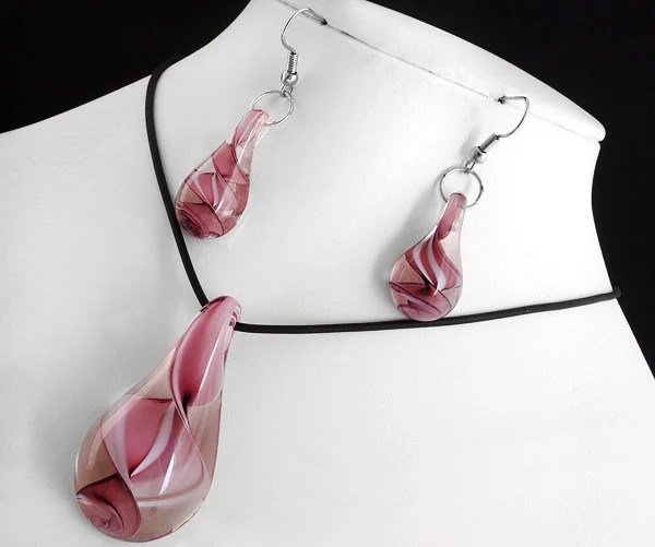 De Bijoux Оптовая Продажа 6 комплектов фиолетовых капель лэмпворк кулон из