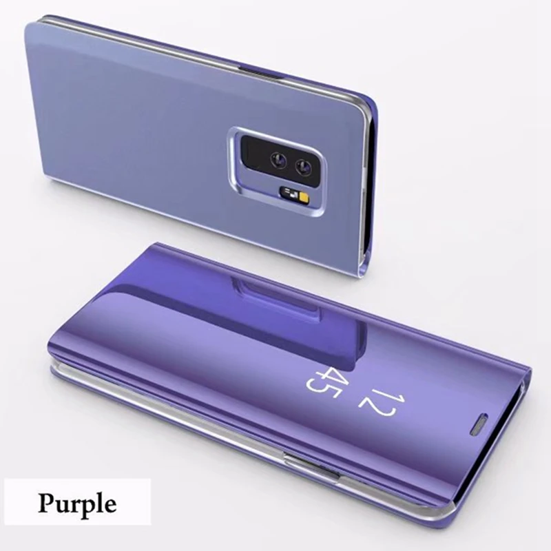 Прозрачный зеркальный Чехол книжка для Samsung Galaxy S9 Plus прозрачный кожаный чехол с