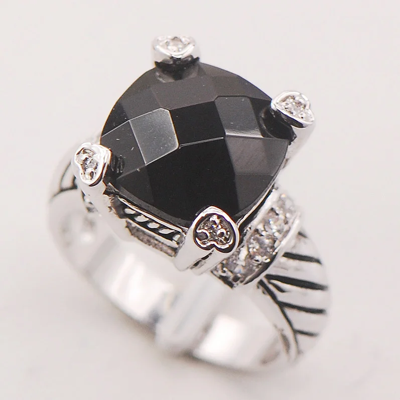 

Black Onyx Women 925 Sterling Silver Ring F715 Size 6 7 8 9 10