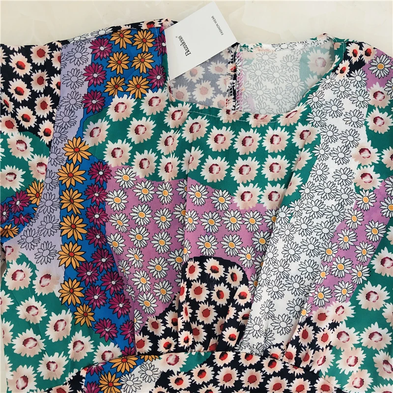 Bazaleas, винтажное, цветное, лоскутное, цветочный принт, для женщин, vestidos, праздничное, длинное платье, Пляжное, с разрезом, женские платья, Прямая поставка