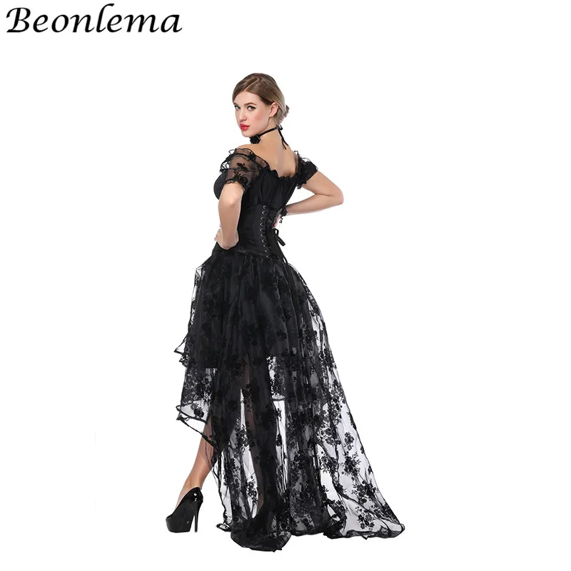 Женское подгрудное бюстье Beomlema корсет с коротким рукавом и длинной юбкой|Бюстье