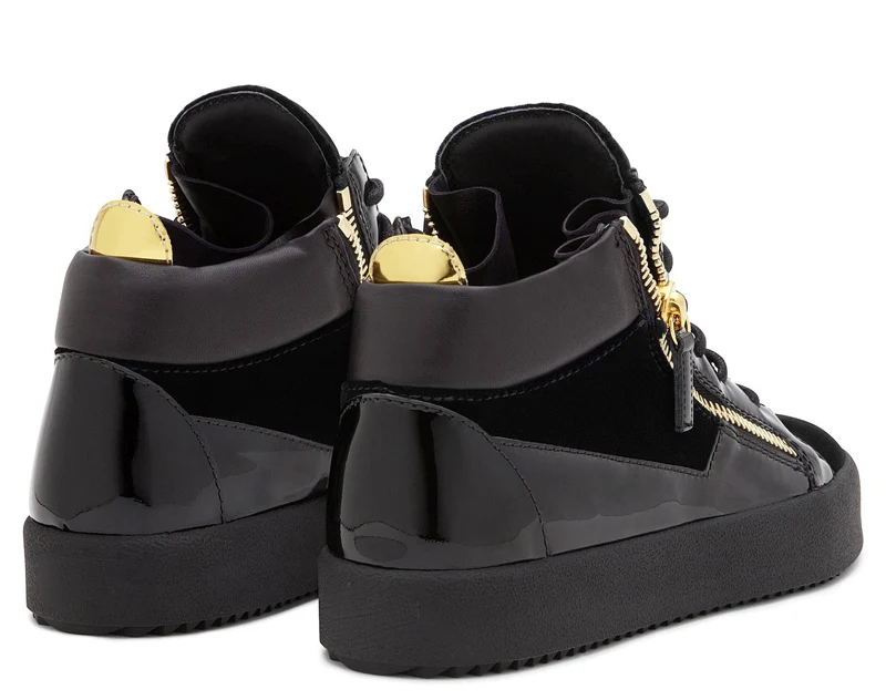 Модные мужские туфли на плоской подошве высокие кроссовки Цвет Черный удобная