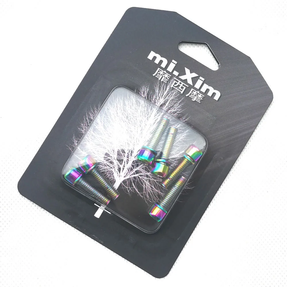 Mi. Xim 6 шт. M5* 18 мм велосипедные винты велосипедные болты для выноса руля велосипедный крепежный винт для велосипеда держатель бутылки также - Цвет: Colorful
