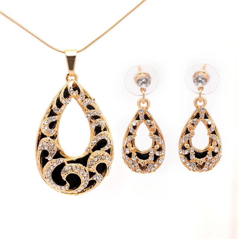 Женский винтажный комплект ювелирных изделий в форме капли