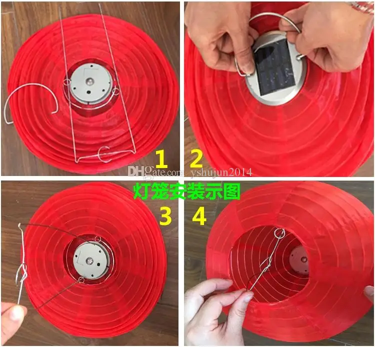 買取 25CM10inch 中国提灯スタイル Led ソーラーランプ提灯中庭ボールライトクリスマスウェディングパーティーの装飾