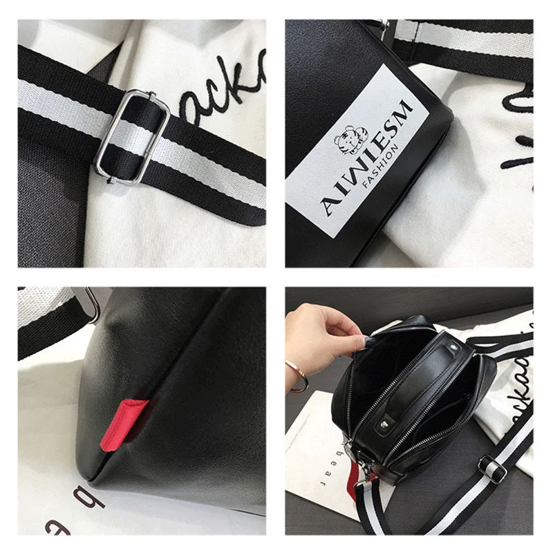 Женские сумки с двойной молнией черные однотонные дизайнерские большой