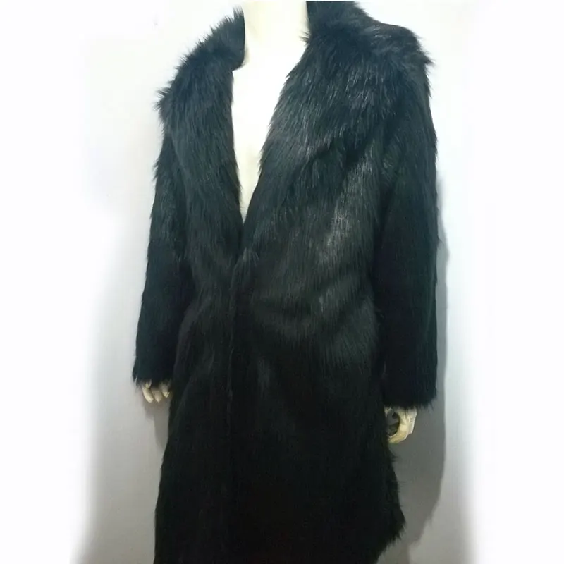 Новинка 2015 зимняя мужская шуба длинная модная тёплая отложной воротник из