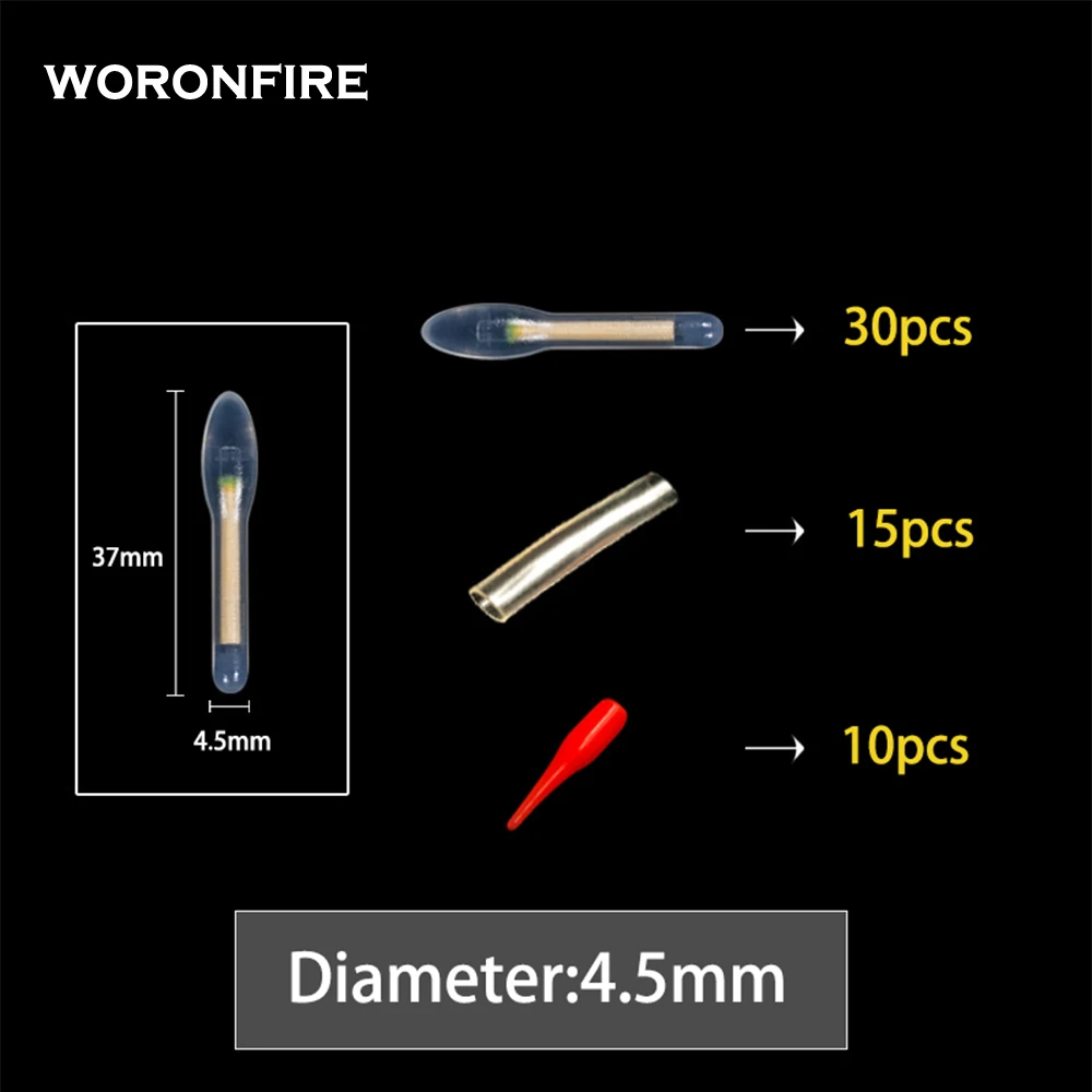 20/50pcs 4.5*37mm Fishing Float Fluorescent Lightstick Light Night Float Rod Lights Dark Glow Stick Fireflies For Fishing
