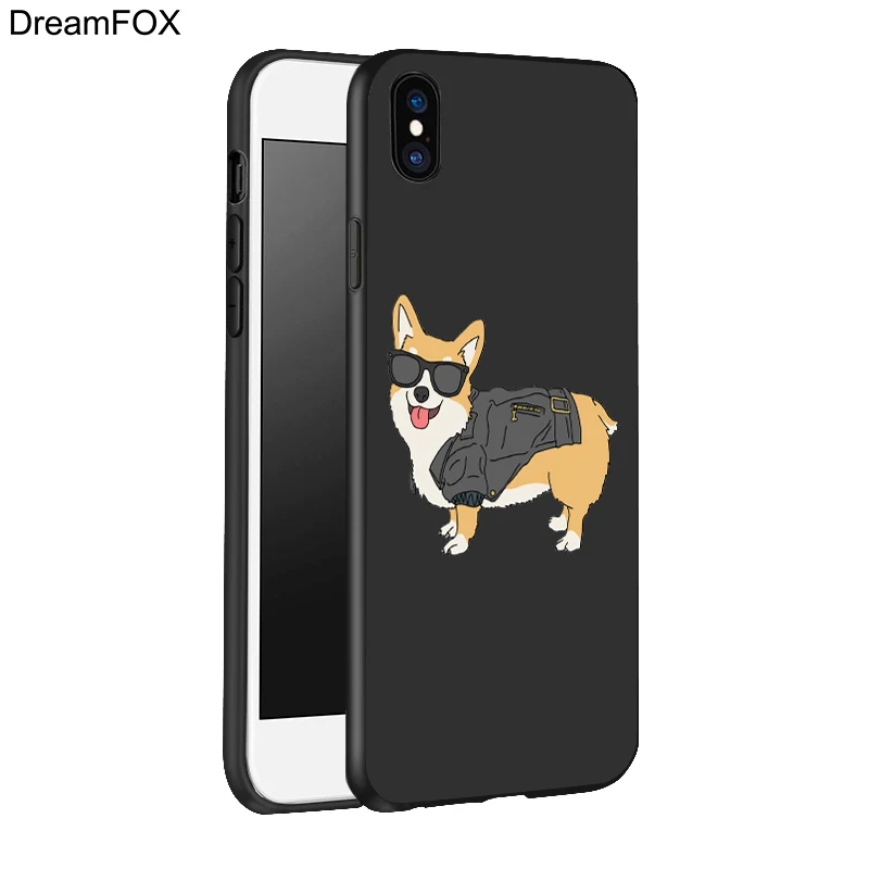 DREAMFOX L510 Corgi Черный Мягкий ТПУ силиконовый чехол для Apple iPhone 11 Pro XR XS Max X 8 7 6 6S Plus 5 5S 5G