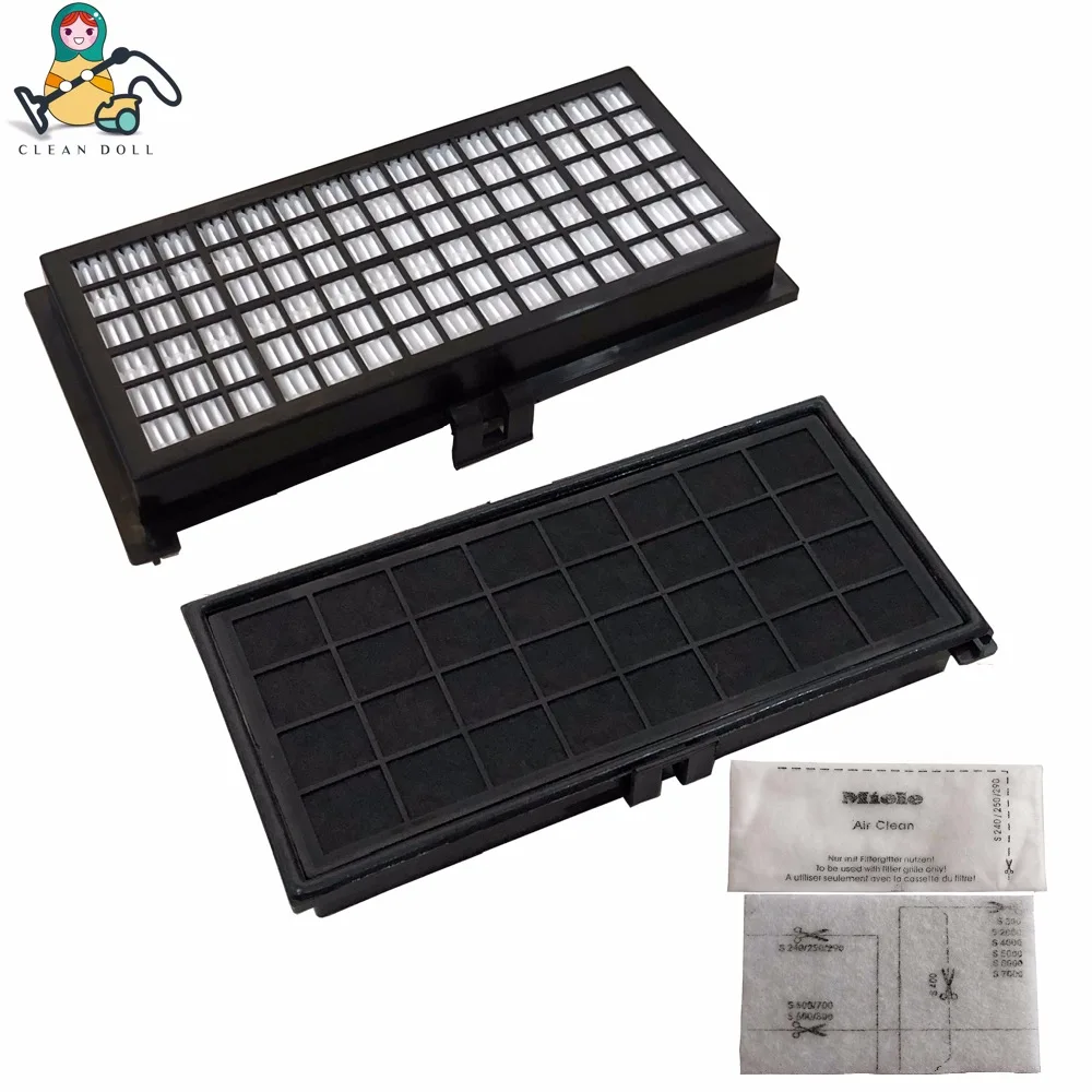 CLEAN DOLL 1 HEPA filter SF-HA30 2 Motor filter& Type GN 10 dust bags for Miele Classic C1 Dynamic U1 600 2000 S7 vacuum