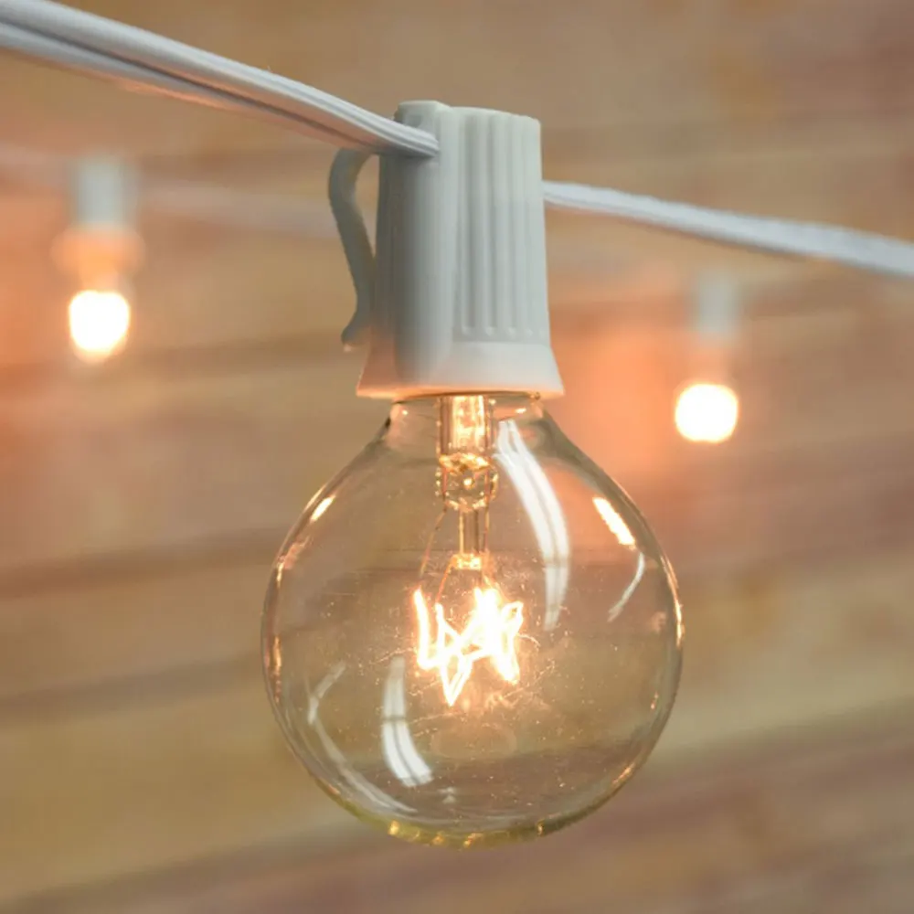 10X Clear Globe G40 Bulbs E12 Candelabra винтовая основа теплые стеклянные лампы для