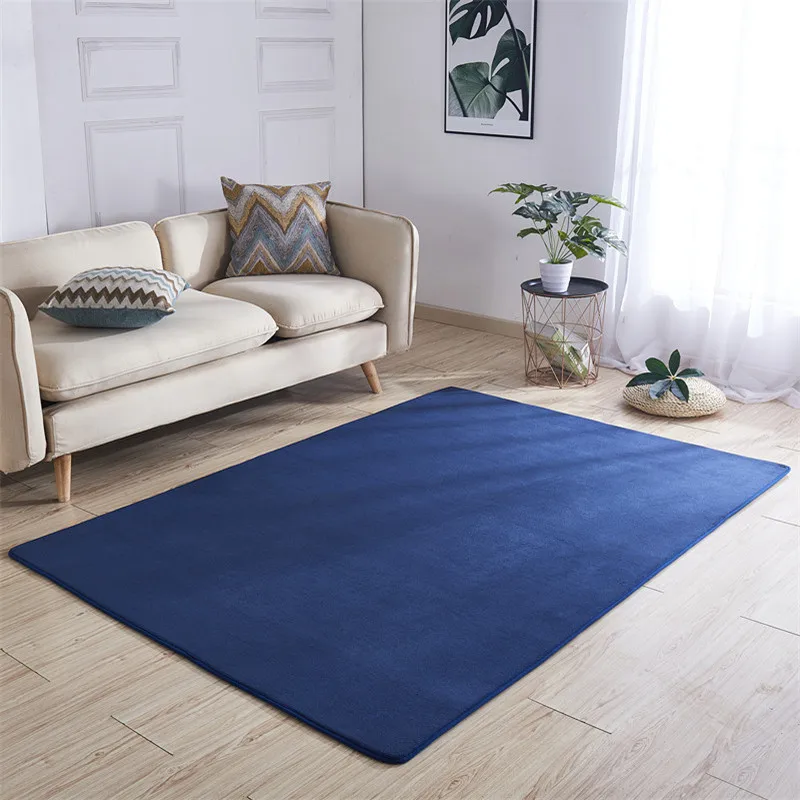 Новое поступление Одноцветный коврик из кораллового флиса впитывающий ковер для