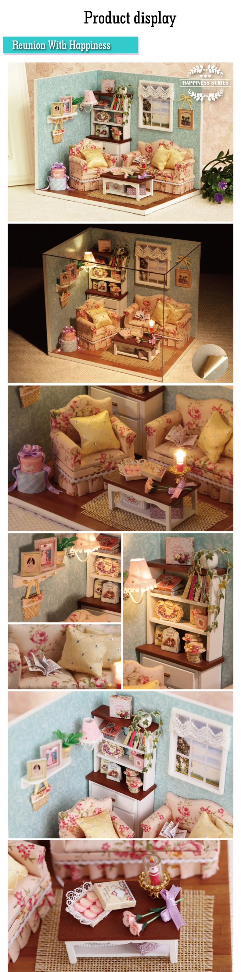 DIY деревянный дом Miniaturas с мебели DIY миниатюрный домик кукольный домик игрушки для детей подарок на день рождения и Рождество H09