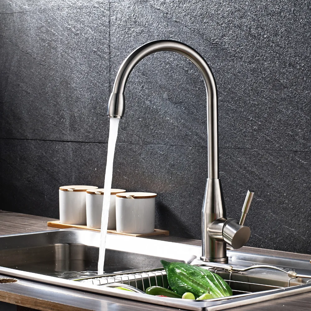 Uythner круглые бусины носик кухонный кран смеситель матовый никель отделка|mixer