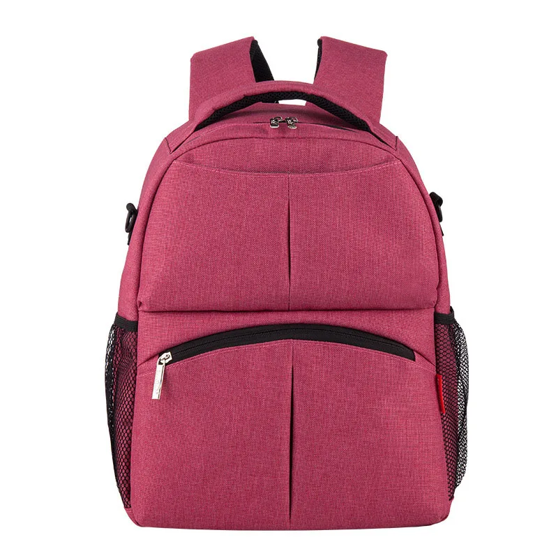 Fuchsia diaper bag Модная, для детских подгузников сумка рюкзак для коляски большой Ёмкость Bolsas Maternidade из хлопка и льна детские сумки для мамы; Папы 5 цветов 1 предмет - Цвет: Fuchsia diaper bag